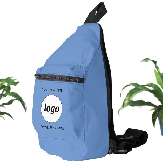 Logo-Text Werbeaktion Blauer Branding Crossbody Bag