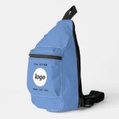 Logo-Text Werbeaktion Blauer Branding Crossbody Bag (Rechte Ecke)