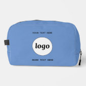 Logo-Text Werbeaktion Blauer Branding Waschbeutel (Vorderseite)