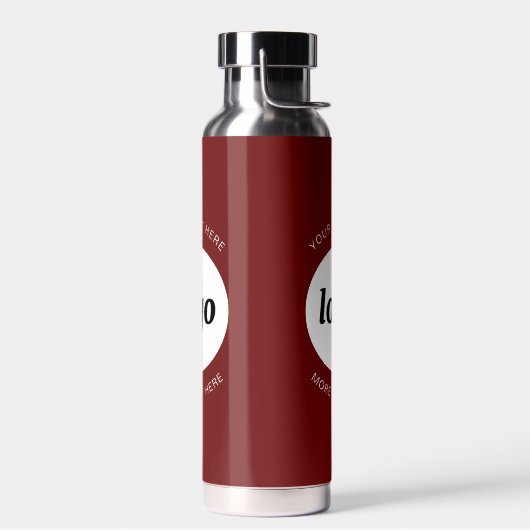 Logo-Text Werbeaktion Branding Dunkelrot Trinkflasche (Links)