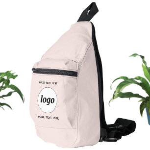 Logo-Text Werbeaktion Branding Rosa Rosa Crossbody Bag