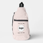 Logo-Text Werbeaktion Branding Rosa Rosa Crossbody Bag (Vorderseite)