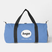 Logo-Text Werbeaktion für Unternehmen Blue Duffle Bag (Vorderseite)