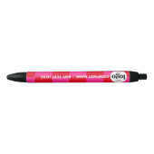 Logo-Text Werbeaktion Rosa Schachbrett | Stift (Vorderseite)