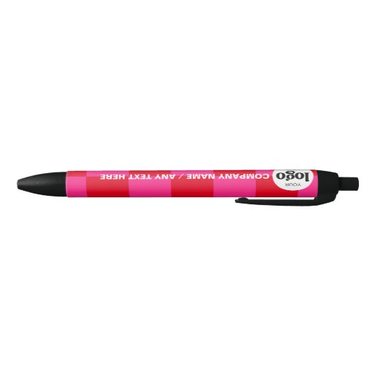 Logo-Text Werbeaktion Rosa Schachbrett | Stift (Unterseite)