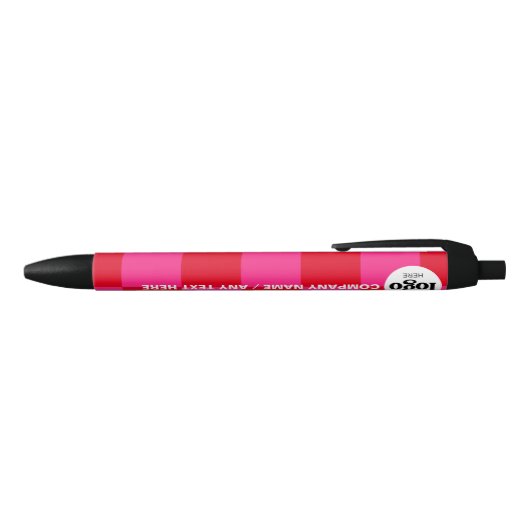 Logo-Text Werbeaktion Rosa Schachbrett | Stift (Oberseite)