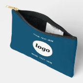 Logo-Text-Werbemarken Aquamarin grün Zubehörtasche (Offen)