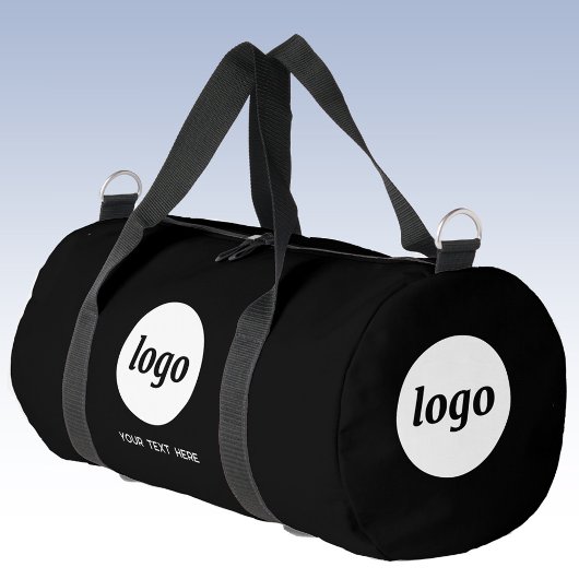 Logo-Text Werbung Business Black Duffle Bag