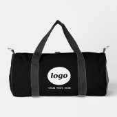 Logo-Text Werbung Business Black Duffle Bag (Vorderseite)