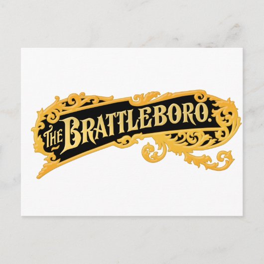 Logo "The Brattleboro" aus einer alten Orgel Postkarte (Vorderseite)