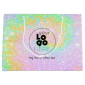 Logo-Tiedye Glitzer-Papiertasche Große Geschenktüte (Vorderseite)