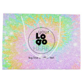 Logo-Tiedye Glitzer-Papiertasche Große Geschenktüte (Rückseite)
