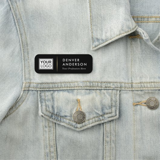 Logo-Titel Goldener Farbverlauf schwarz Namensschild (Beispiel)