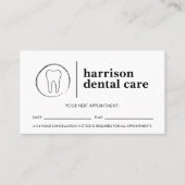 Logo "Tooth Sketch" Schwarz/Weiß Zahnarzt Ernennun Visitenkarte (Vorderseite)