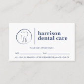 Logo "Tooth Sketch" Weiß/Blau Zahnarzternennung Visitenkarte (Vorderseite)