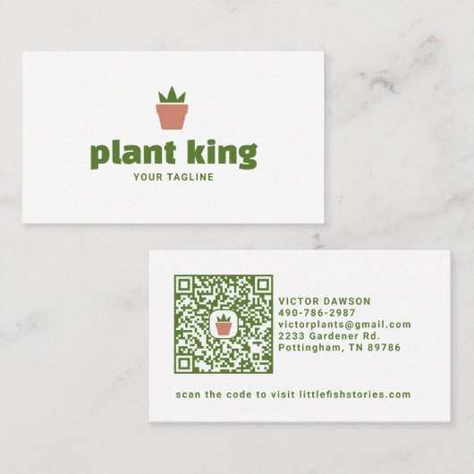 Logo Topfpflanze | Pflanzenladen oder Gartenmarke Visitenkarte (Vorne/Hinten)
