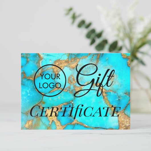 Logo Türkis Geschenkgutschein (Stehend Vorderseite)