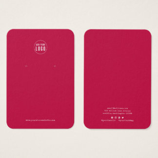 Logo Typewriter Custom Color Earring Display Card