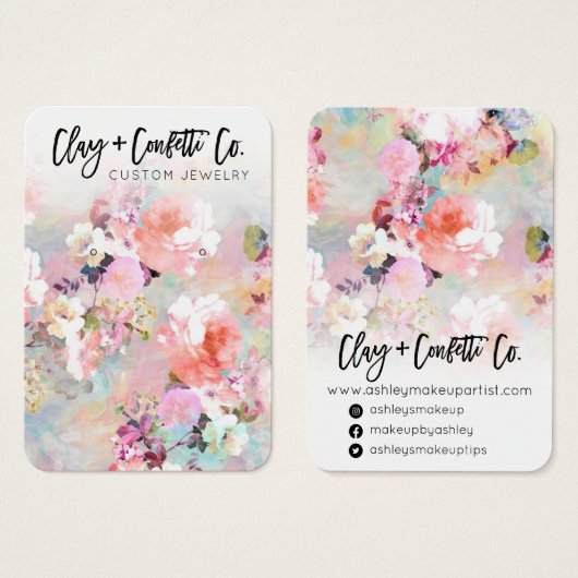 Logo-Typografie Blumenschmuck Ohrring-Anzeige (Vorne & Hinten)