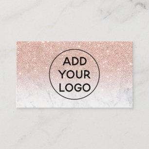 Logo-Typografie Marmor Roségold Glitter Visitenkarte