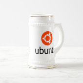 Logo Ubuntus Linux Bierglas (VorderseiteRechts)