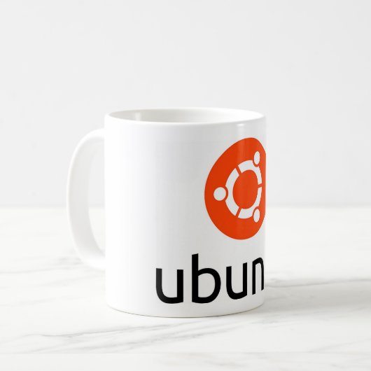 Logo Ubuntus Linux Kaffeetasse (Vorderseite Links)
