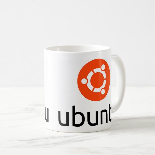 Logo Ubuntus Linux Kaffeetasse (VorderseiteRechts)