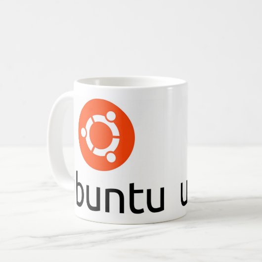 Logo Ubuntus Linux Kaffeetasse (Vorderseite Links)
