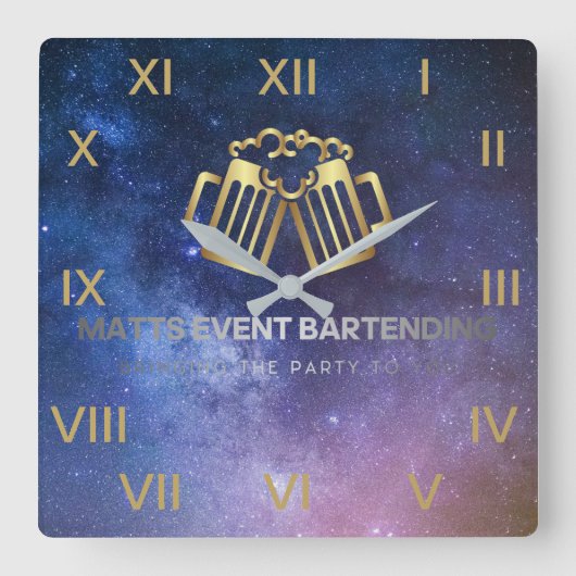 Logo-Uhr Quadratische Wanduhr (Vorderseite)