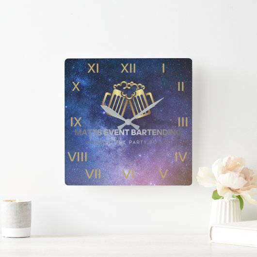 Logo-Uhr Quadratische Wanduhr (Zuhause)