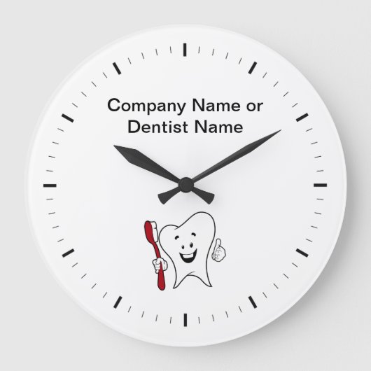 Logo-Uhren Dentist Office Company Große Wanduhr (Vorderseite)