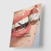 Logo-Uhren für Dental Office Company Quadratische Wanduhr (Winkel)