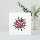 Logo und benutzerdefinierter Text hochladen Modern Dankeskarte (Stehend Vorderseite)