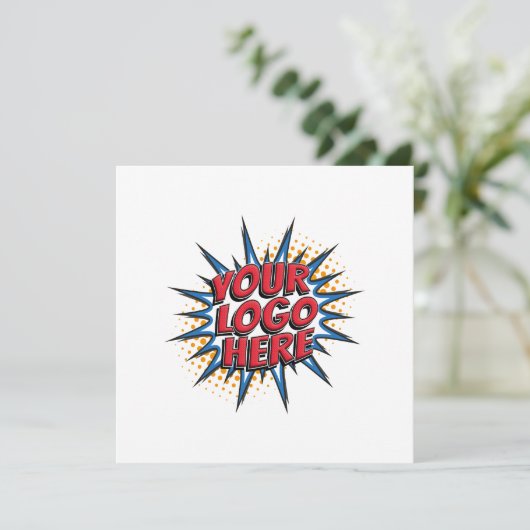 Logo und benutzerdefinierter Text hochladen Modern Dankeskarte (Stehend Vorderseite)