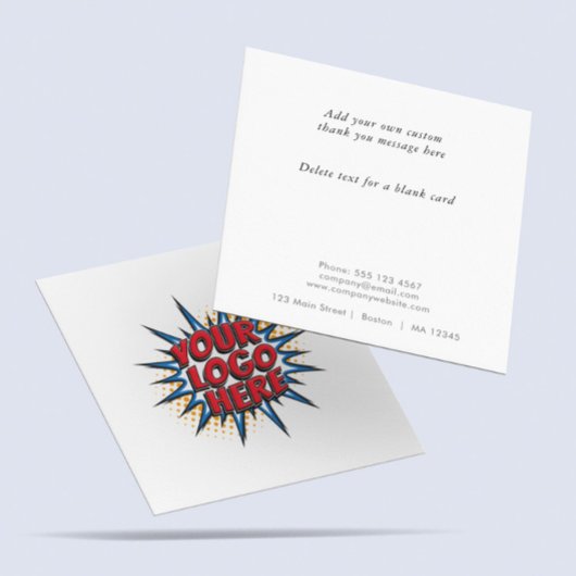 Logo und benutzerdefinierter Text hochladen Modern Dankeskarte