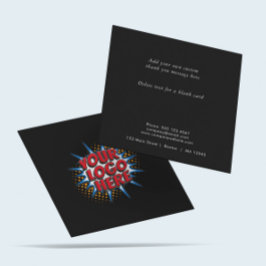 Logo und benutzerdefinierter Text hochladen Modern Quadratische Visitenkarte