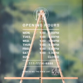 Logo und Code für die Öffnungszeiten des White Bus Acrylschild (Neutral)