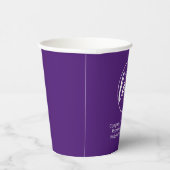 Logo und drei Textzeilen hinzufügen - lila Pappbecher (Rechts)