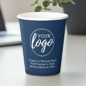 Logo und drei Textzeilen hinzufügen - Marine Pappbecher