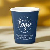 Logo und drei Textzeilen hinzufügen - Marine Pappbecher