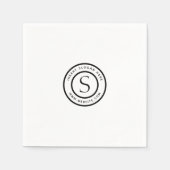 Logo und Firma schwarz und weiß Serviette (Vorderseite)