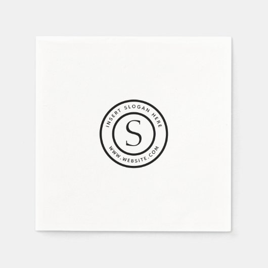 Logo und Firma schwarz und weiß Serviette (Vorderseite)