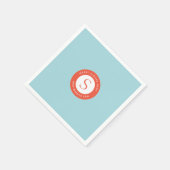 Logo und Firma Soft Cyan Bright Red Serviette (Ecke)