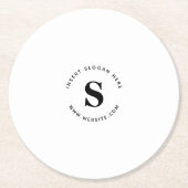 Logo und Firmengeschäft Runder Pappuntersetzer (Vorderseite)