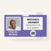 Logo und Foto der Mitarbeiter Ausweis (Vorderseite)