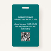 Logo und Foto der Mitarbeiter-ID im Krankenhaus | Ausweis (Rückseite)