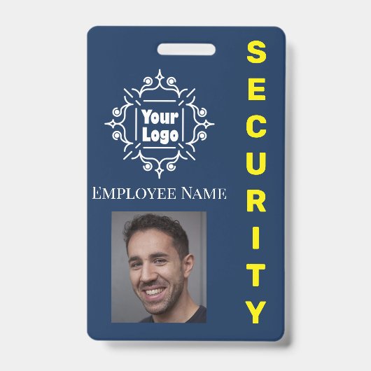 Logo und Foto des Blue Security Guard Employee ID Ausweis (Vorderseite)