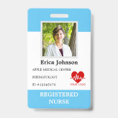 Logo und Foto-ID der Mitarbeiter des Krankenhauses Ausweis (Vorderseite)