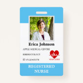 Logo und Foto-ID der Mitarbeiter des Krankenhauses Ausweis (Vorderseite)