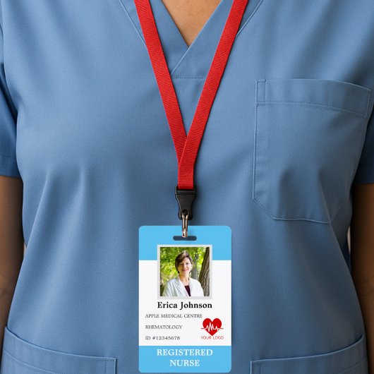 Logo und Foto-ID der Mitarbeiter des Krankenhauses Ausweis